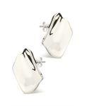 Sterling Silver Vivien Molten Square Statement Studs - Sterling Forever