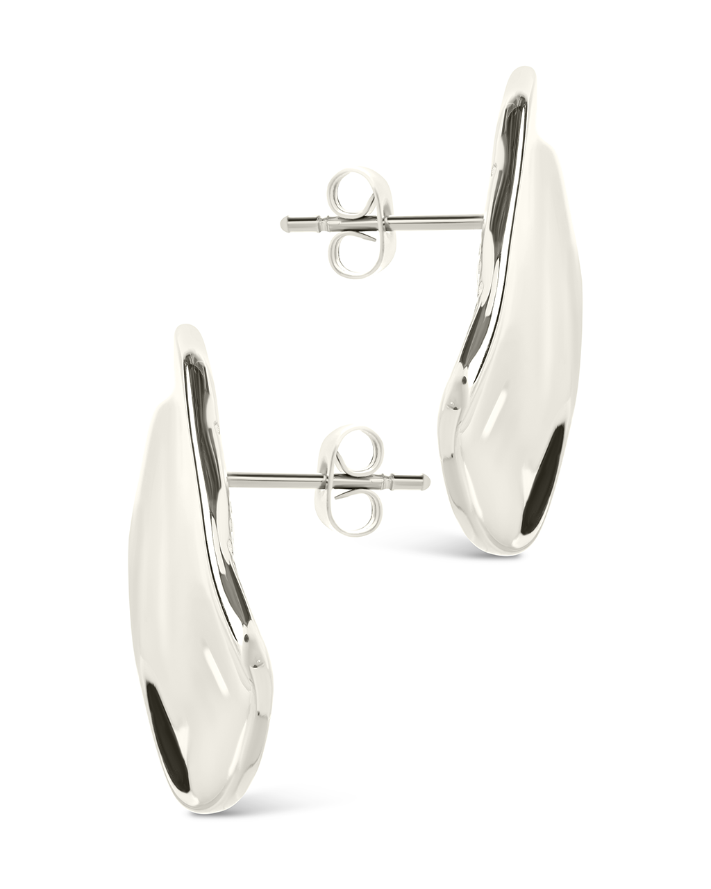 Sterling Silver Vivien Molten Square Statement Studs