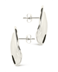 Sterling Silver Vivien Molten Square Statement Studs - Sterling Forever
