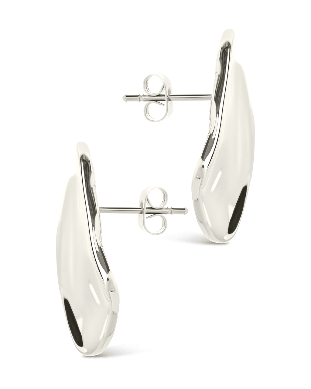 Sterling Silver Vivien Molten Square Statement Studs - Sterling Forever