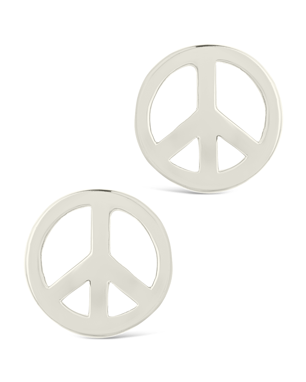 Sterling Silver Peace Sign Studs - Sterling Forever