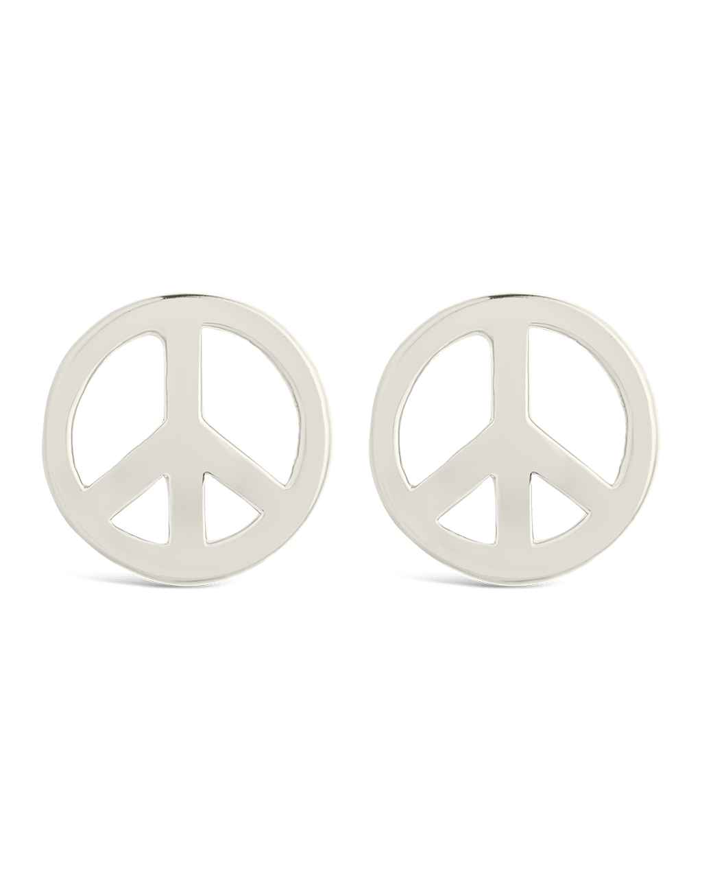 Sterling Silver Peace Sign Studs - Sterling Forever