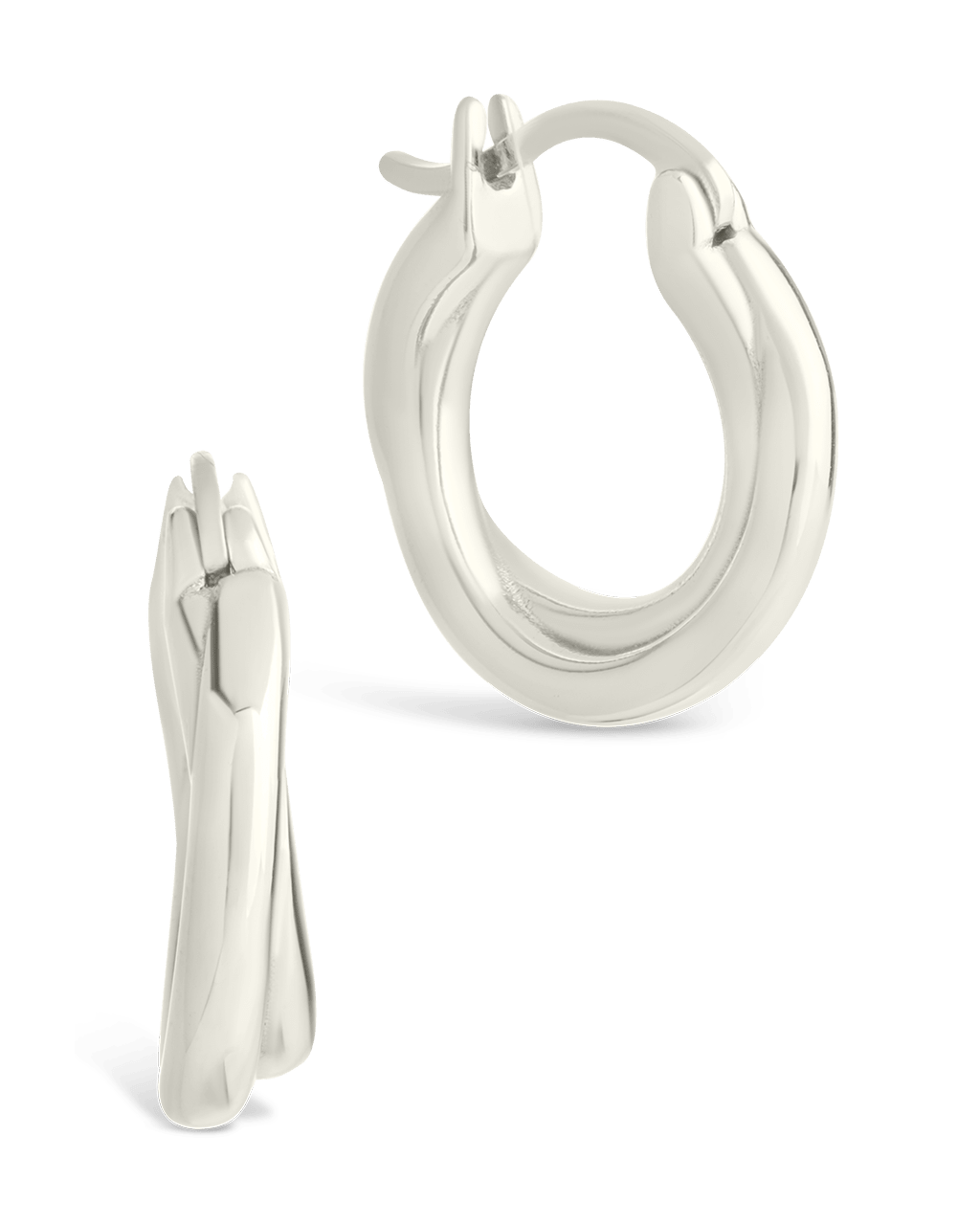 Sterling Silver Janice Twisted Hoop Earrings - Sterling Forever