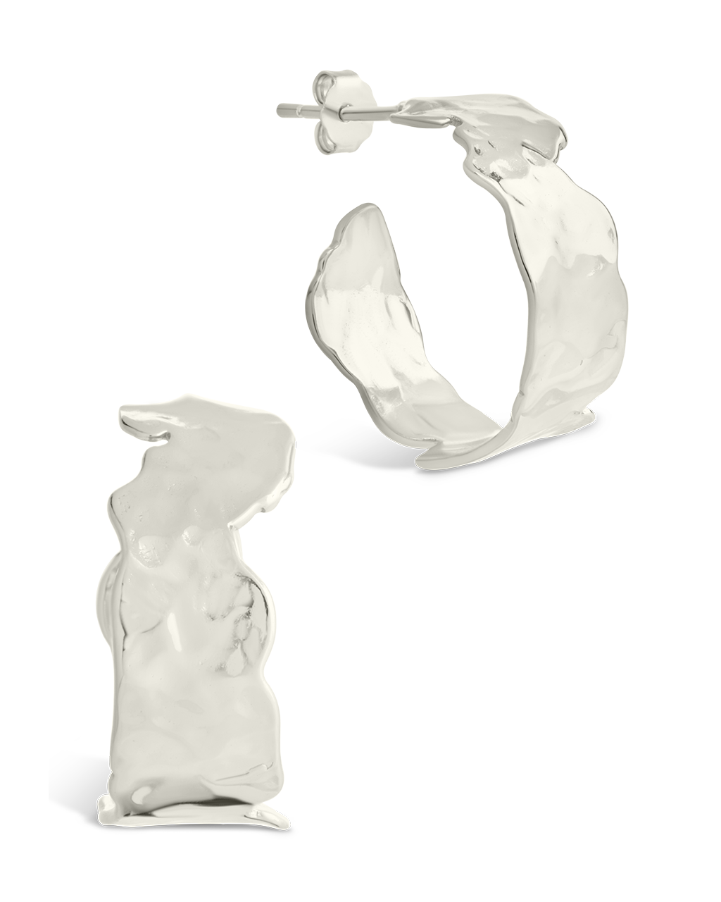 Sterling Silver Anna Textured Hoop Earrings