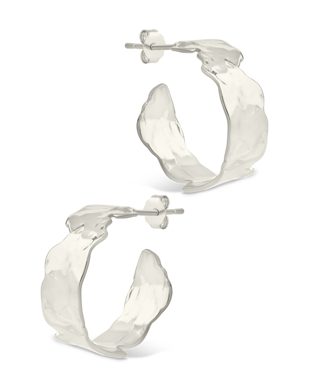 Sterling Silver Anna Textured Hoop Earrings