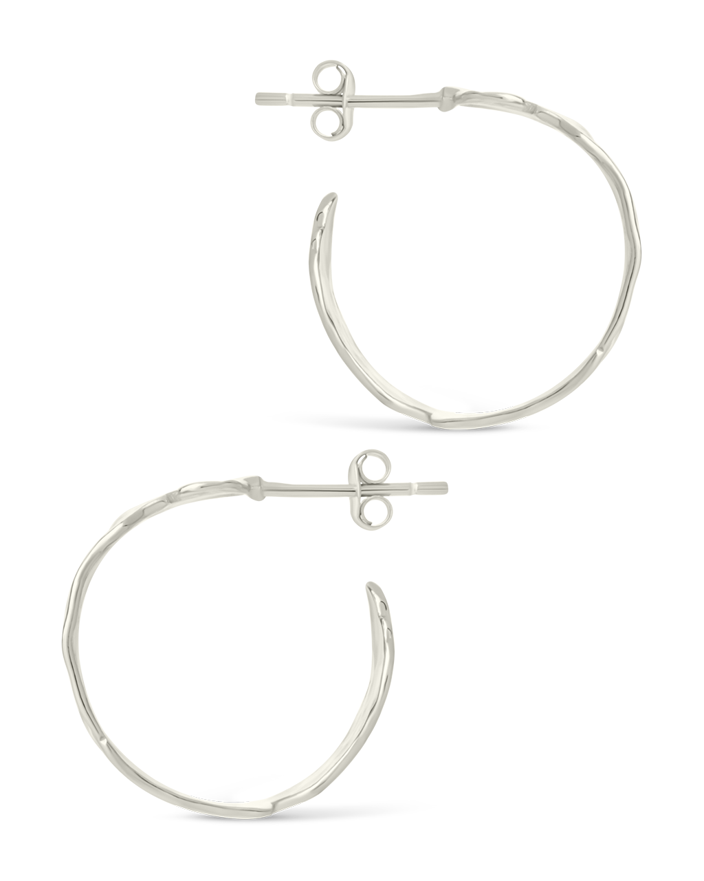 Sterling Silver Anna Textured Hoop Earrings