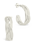 Sterling Silver Janet Ribbed Hoop Earrings - Sterling Forever