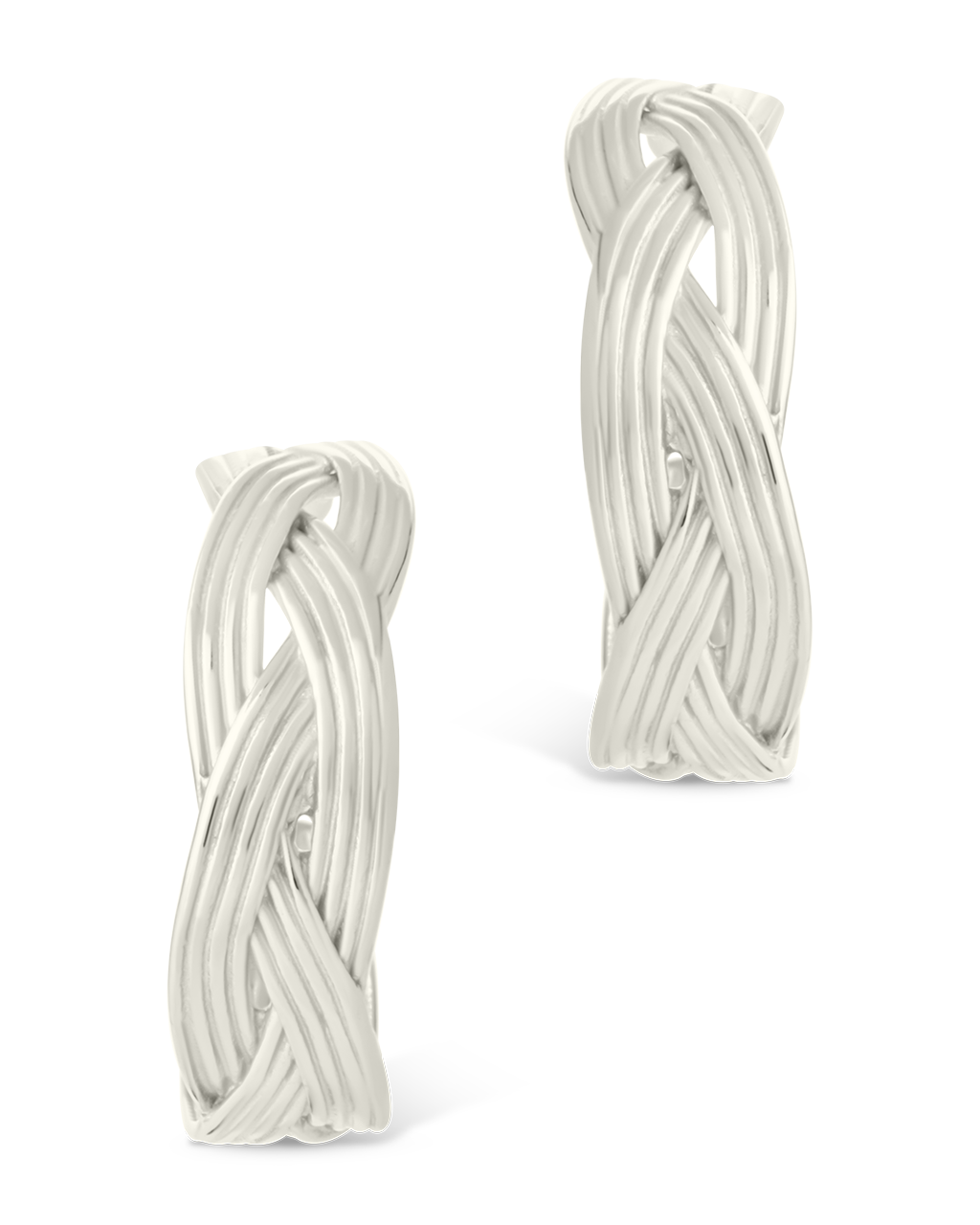 Sterling Silver Janet Ribbed Hoop Earrings