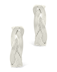 Sterling Silver Janet Ribbed Hoop Earrings - Sterling Forever