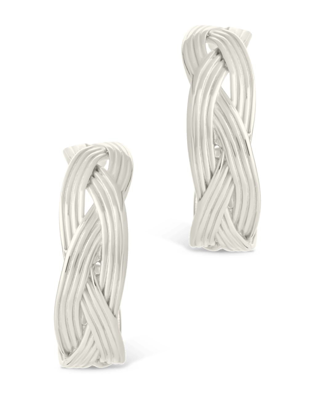 Sterling Silver Janet Ribbed Hoop Earrings - Sterling Forever