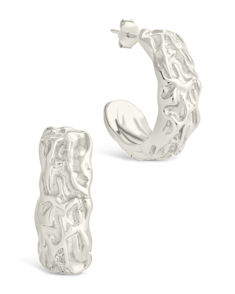 Sterling Silver Muna Ridged Stud Earrings