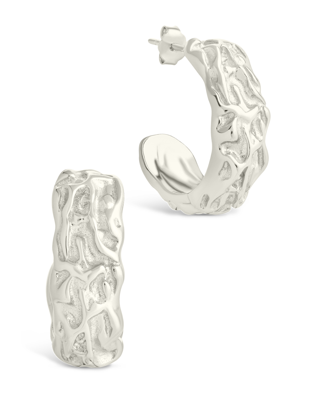 Sterling Silver Muna Ridged Stud Earrings