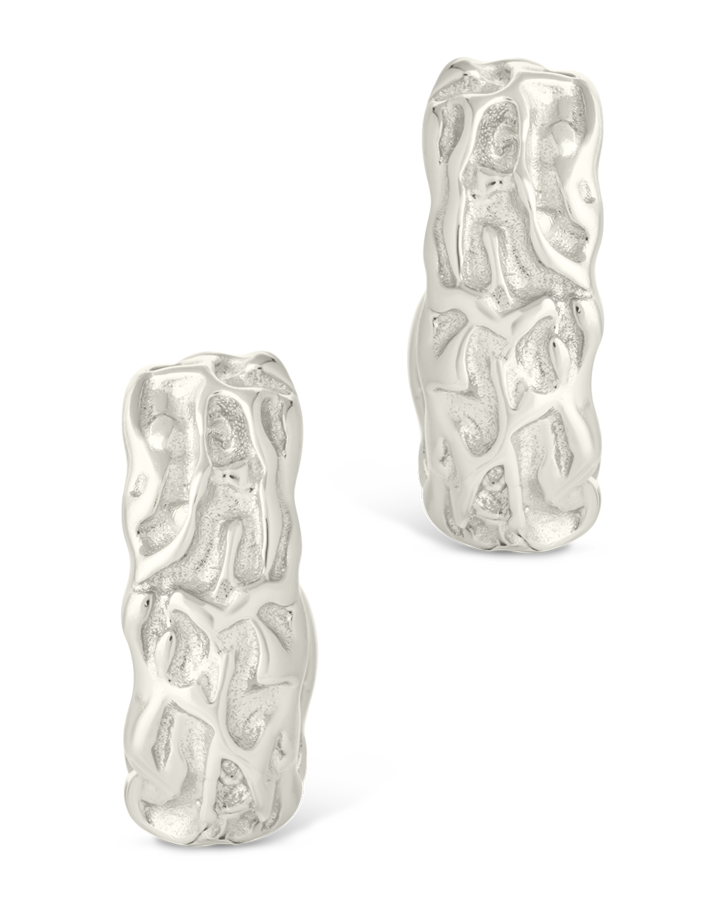 Sterling Silver Muna Ridged Stud Earrings