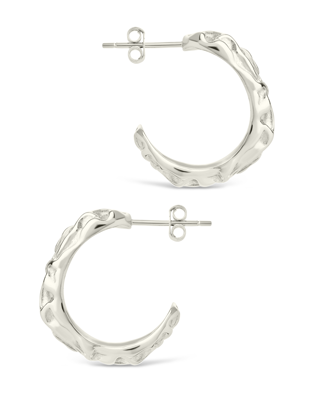 Sterling Silver Muna Ridged Stud Earrings