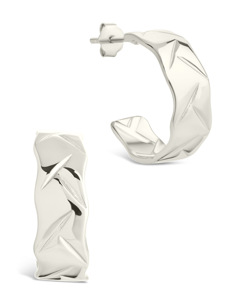 Sterling Silver Ashton Textured Stud Earrings