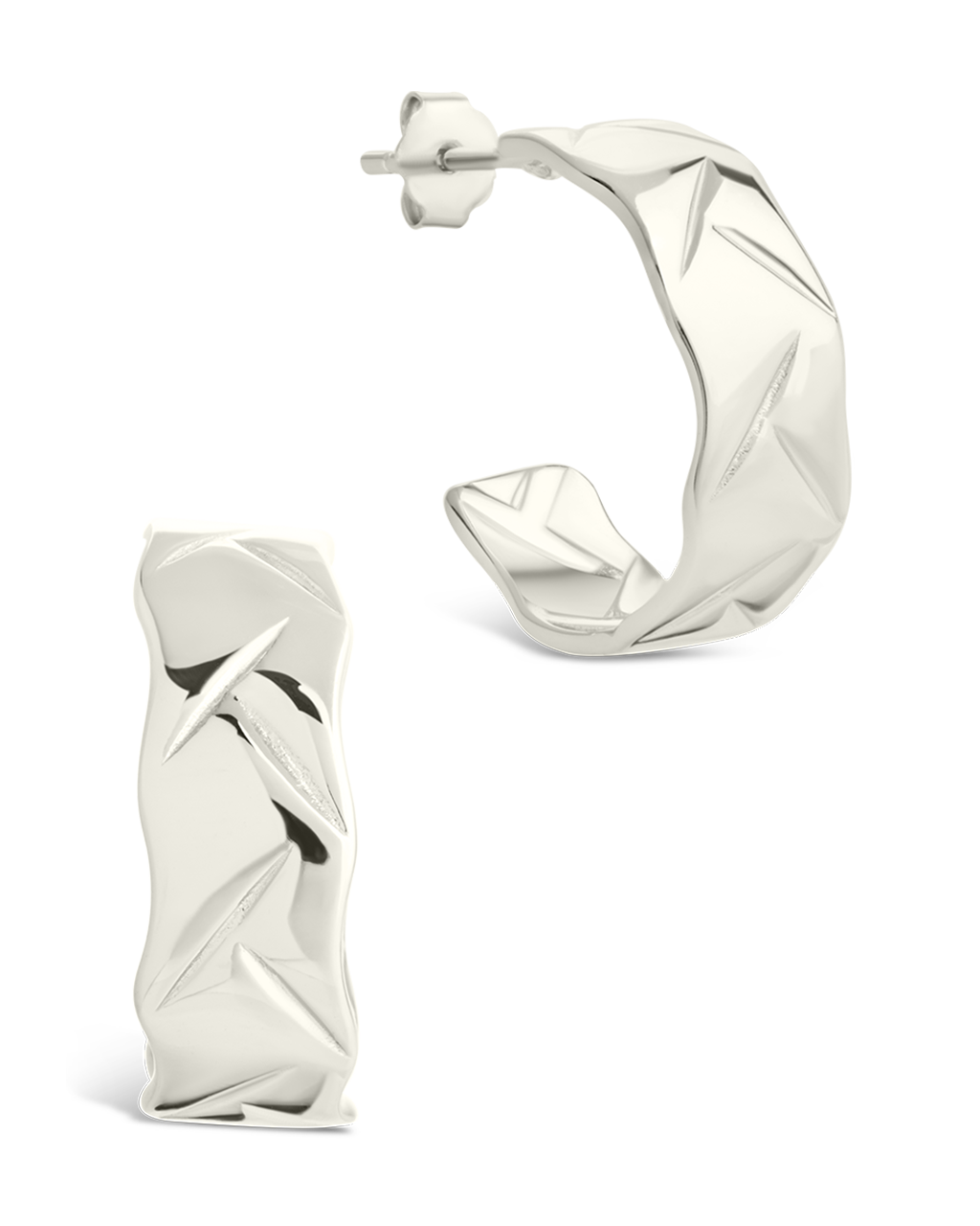 Sterling Silver Ashton Textured Stud Earrings