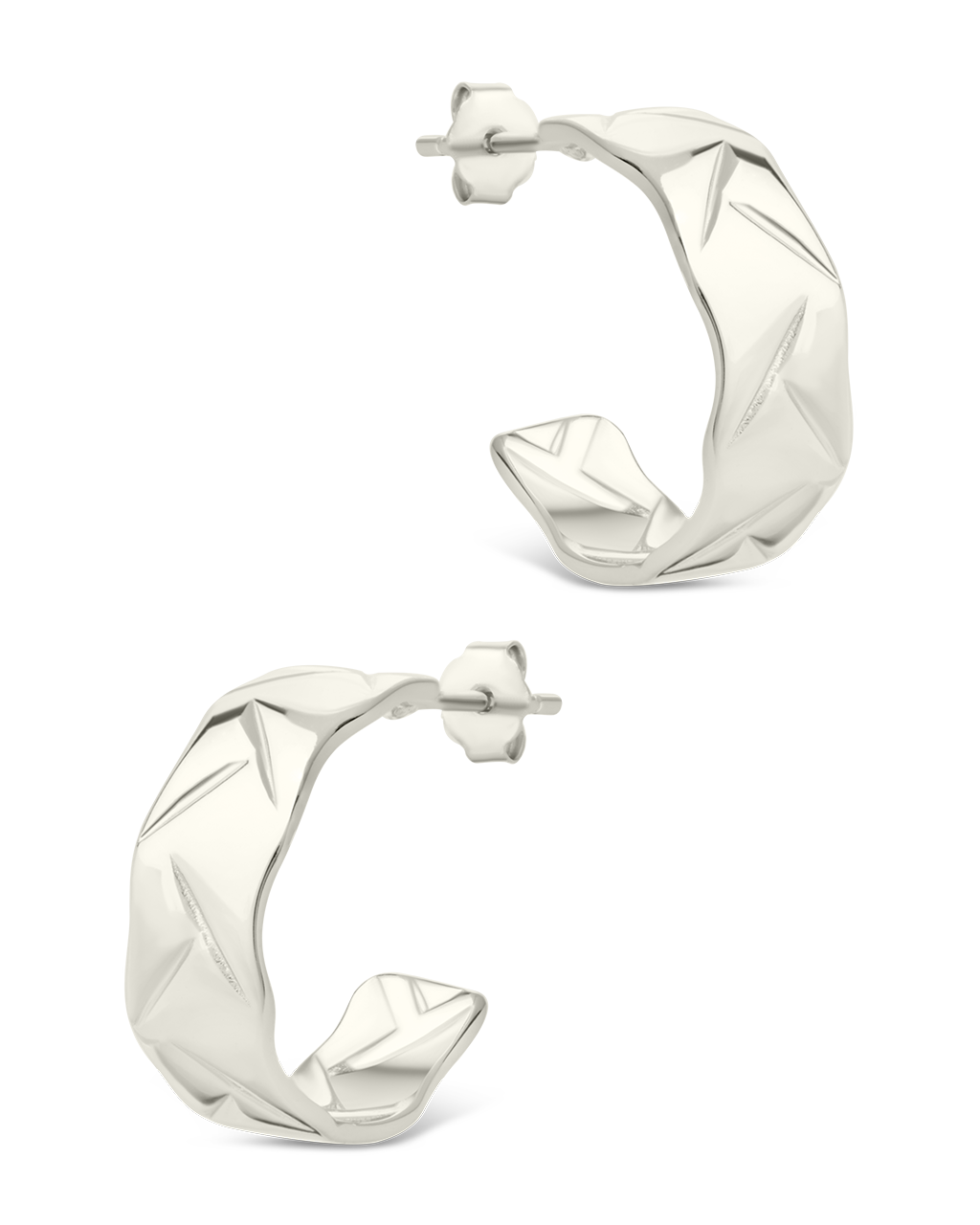 Sterling Silver Ashton Textured Stud Earrings