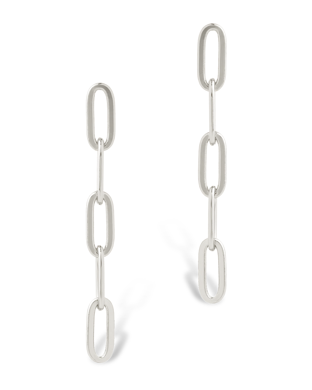 Sterling Silver Jennifer Paperclip Chain Drop Earrings