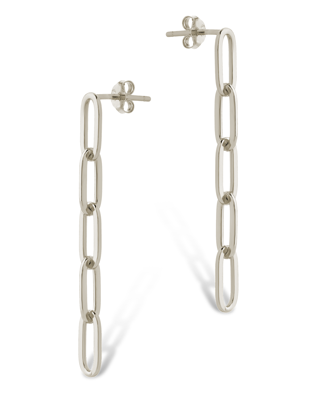 Sterling Silver Jennifer Paperclip Chain Drop Earrings