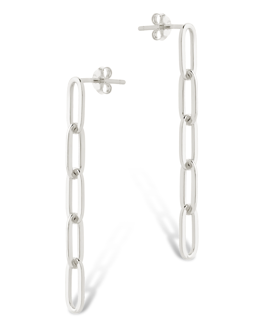 Sterling Silver Jennifer Paperclip Chain Drop Earrings