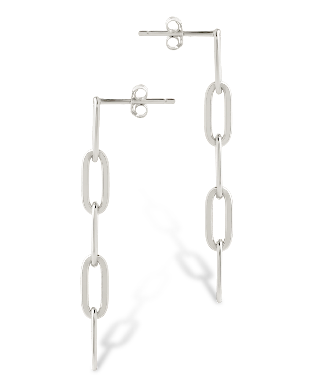 Sterling Silver Jennifer Paperclip Chain Drop Earrings