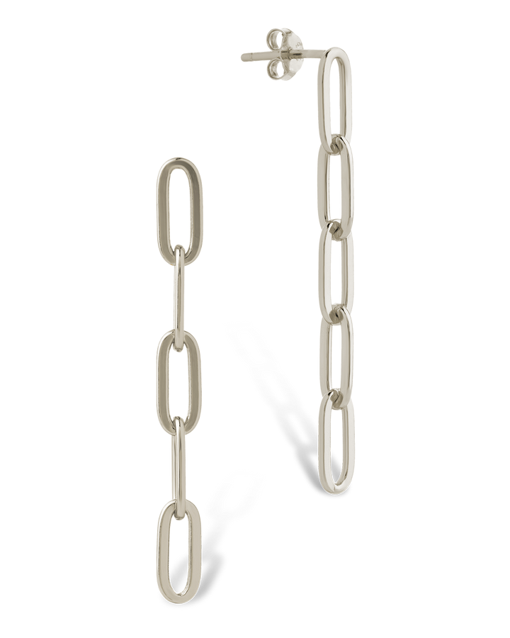 Sterling Silver Jennifer Paperclip Chain Drop Earrings