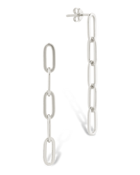 Sterling Silver Jennifer Paperclip Chain Drop Earrings
