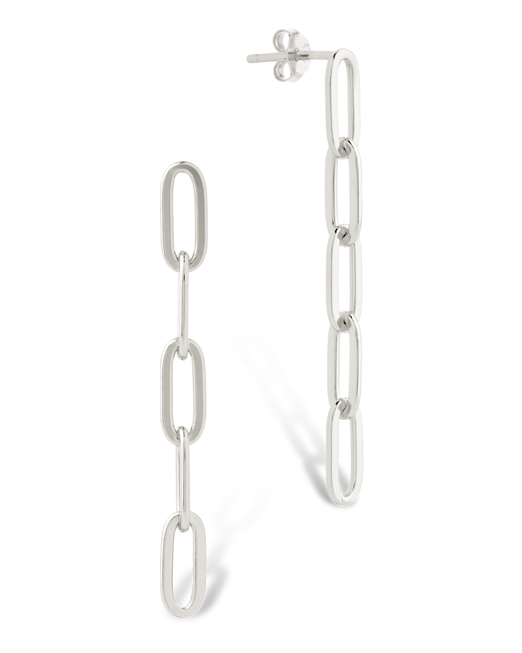 Sterling Silver Jennifer Paperclip Chain Drop Earrings