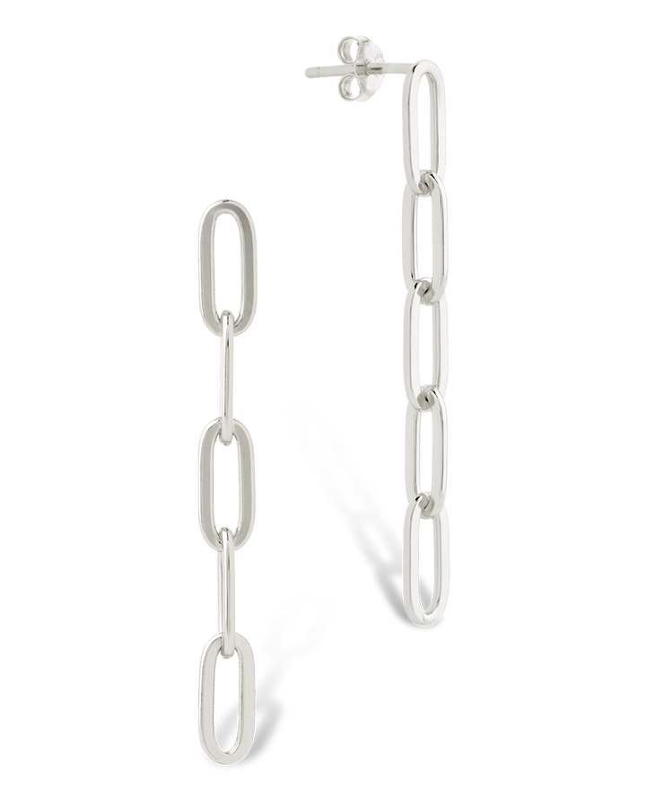 Sterling Silver Jennifer Paperclip Chain Drop Earrings