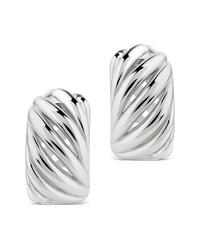 Sterling Silver Kailani Ribbed Swirl Hoops