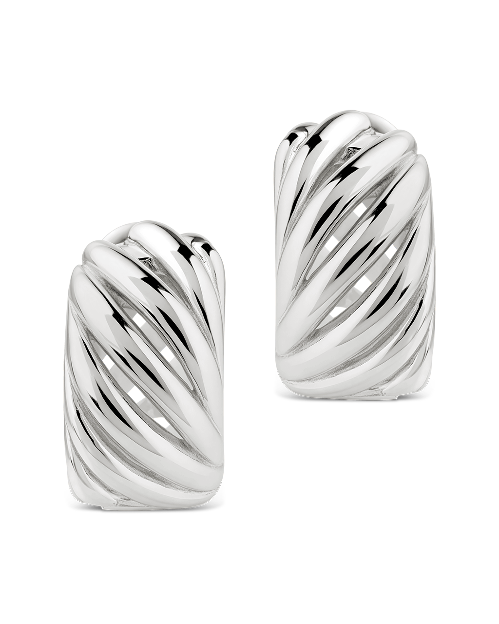 Sterling Silver Kailani Ribbed Swirl Hoops