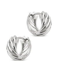 Sterling Silver Kailani Ribbed Swirl Hoops