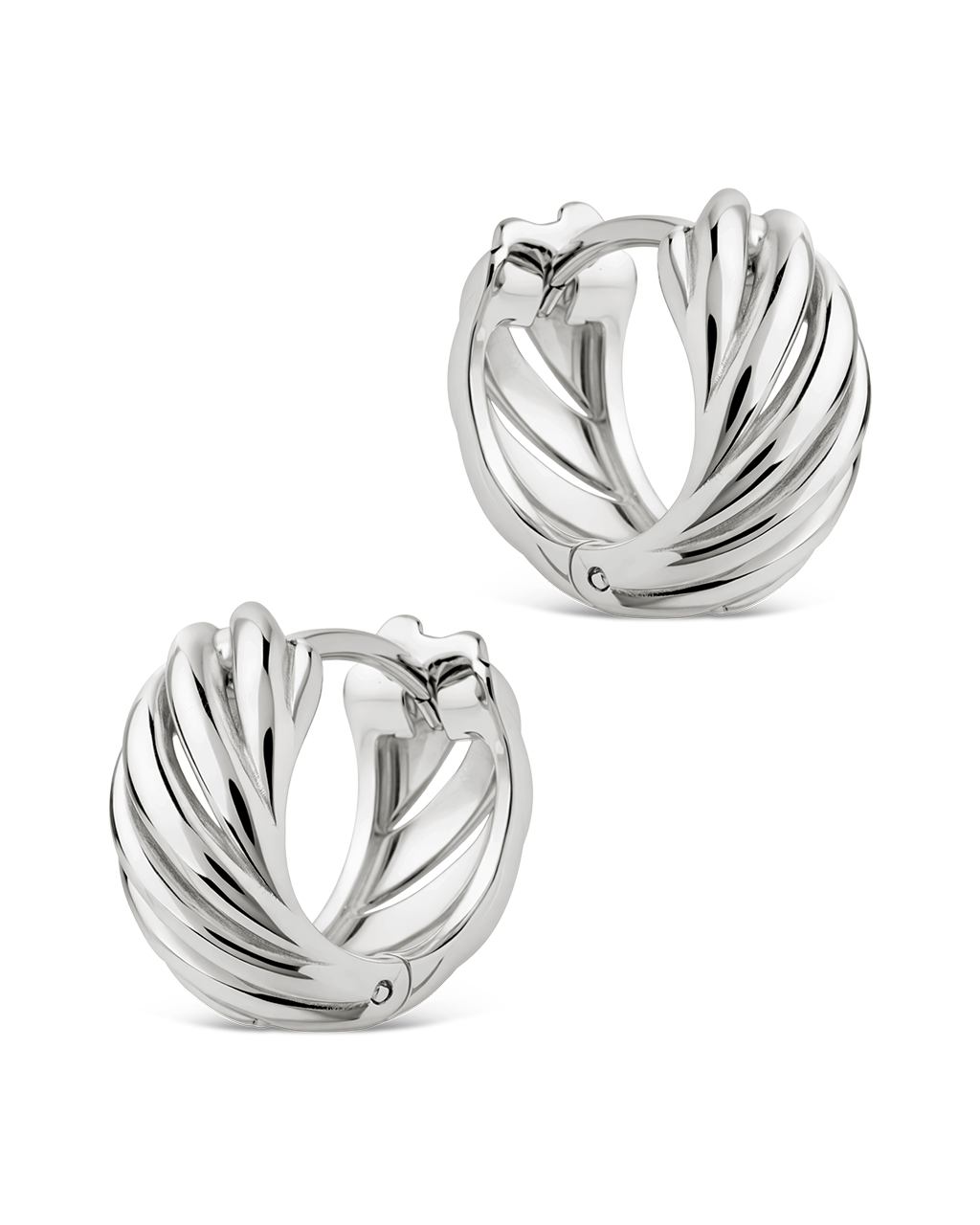Sterling Silver Kailani Ribbed Swirl Hoops