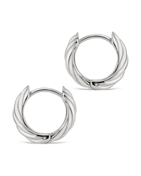 Sterling Silver Kailani Ribbed Swirl Hoops