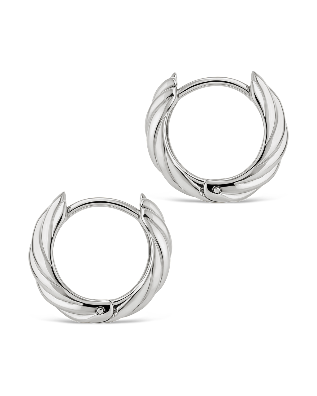 Sterling Silver Kailani Ribbed Swirl Hoops