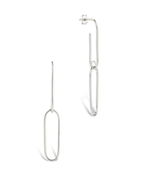 Sterling Silver Kailey Paperclip Dual-Drop Earrings