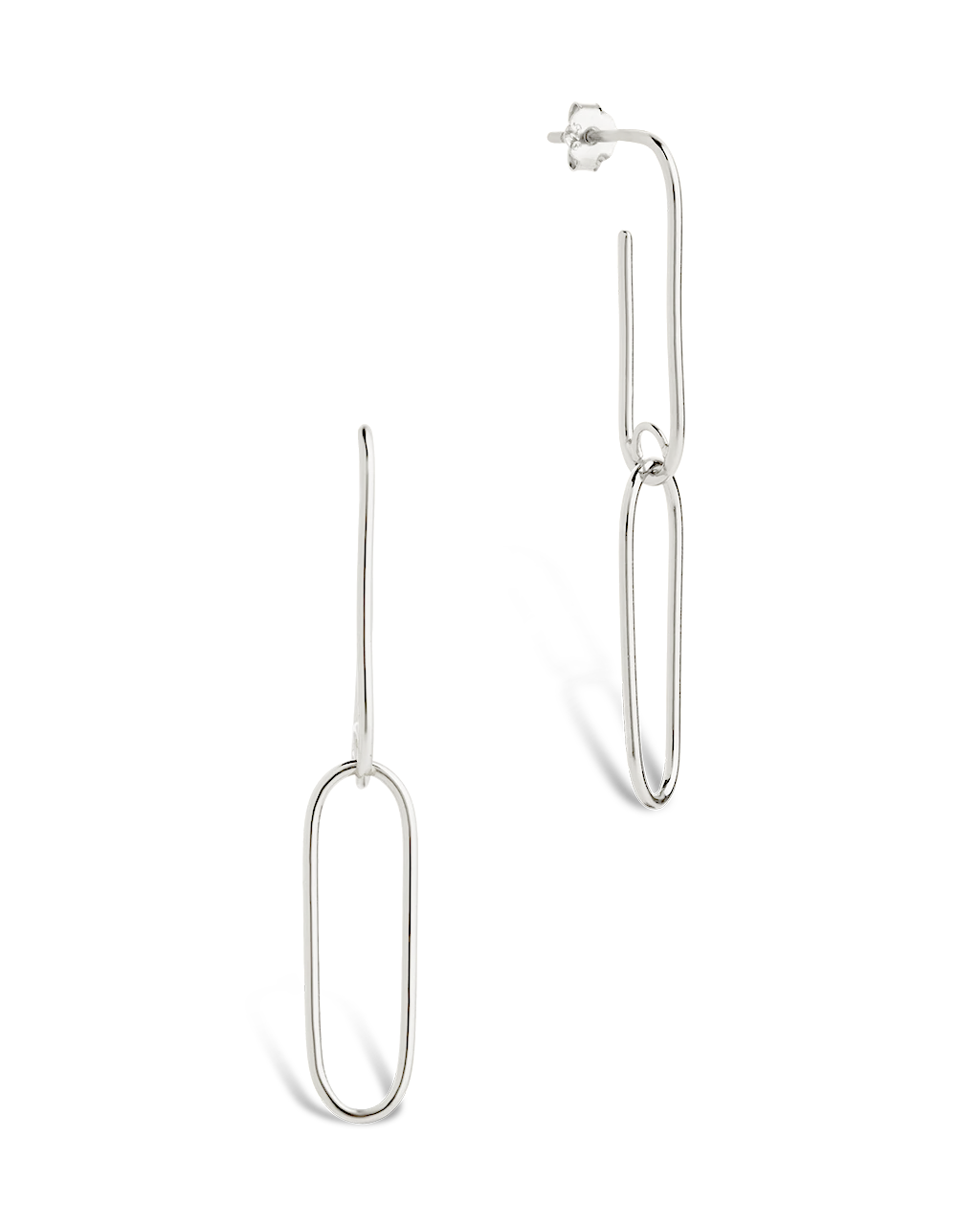 Sterling Silver Kailey Paperclip Dual-Drop Earrings