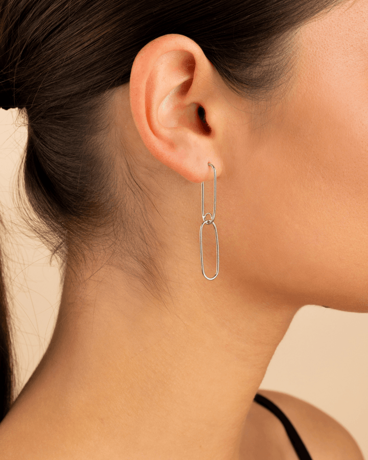 Sterling Silver Kailey Paperclip Dual-Drop Earrings