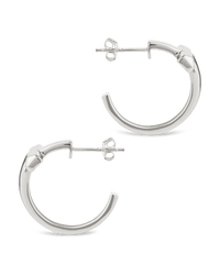 Sterling Silver Kaira Crossbar Hoops - Sterling Forever