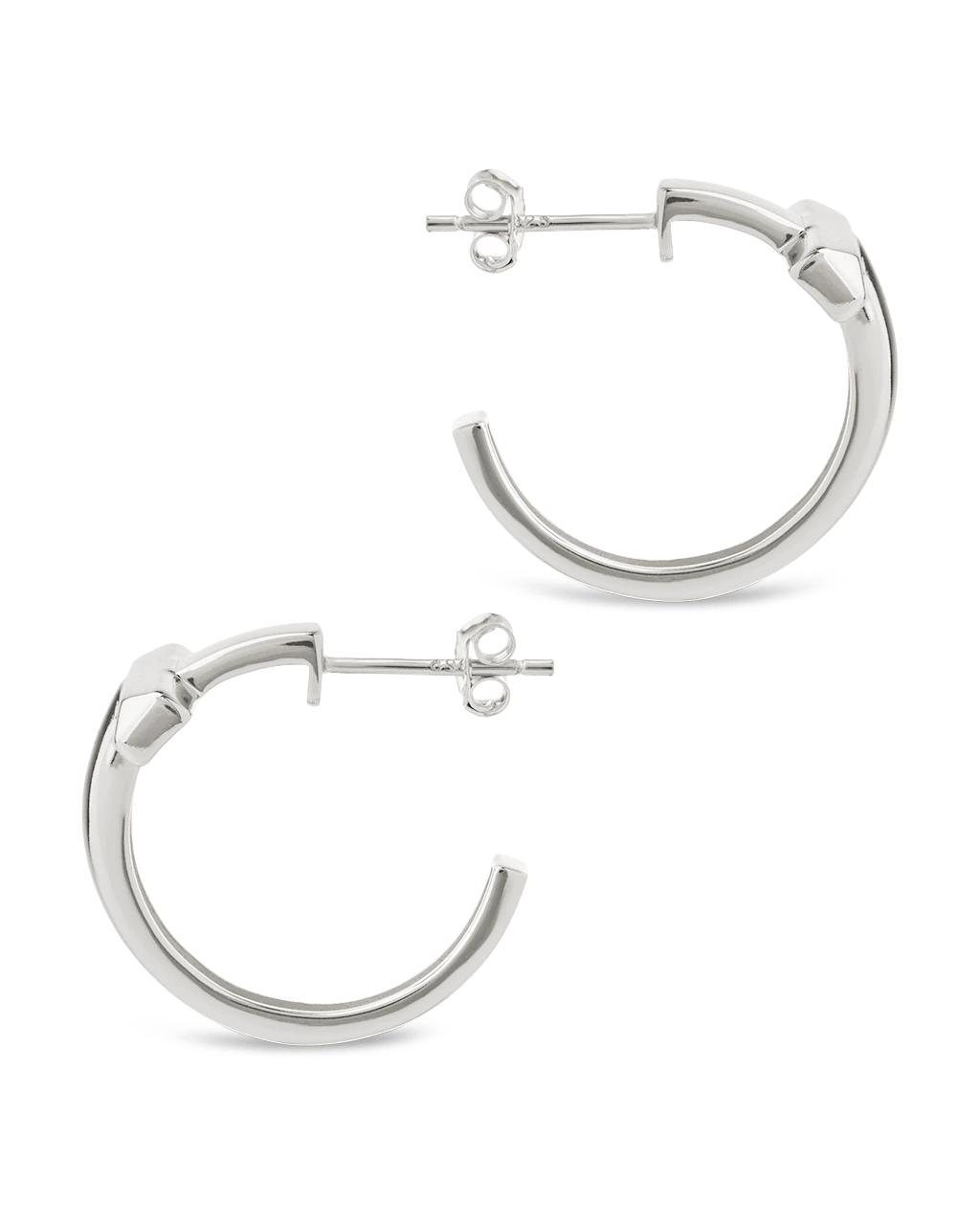 Sterling Silver Kaira Crossbar Hoops - Sterling Forever