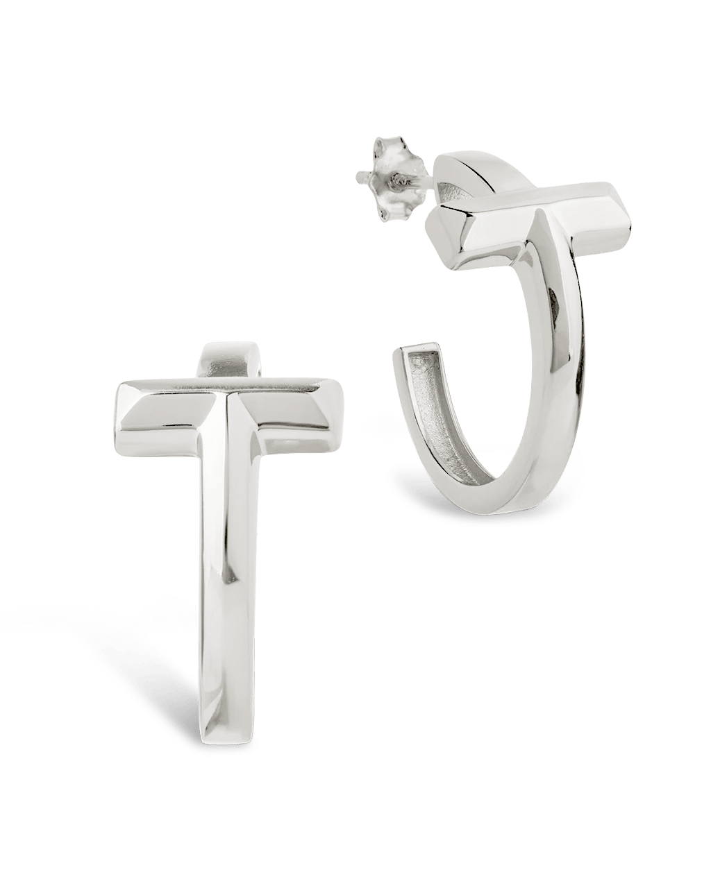 Sterling Silver Kaira Crossbar Hoops - Sterling Forever