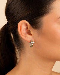 Sterling Silver Kaira Crossbar Hoops - Sterling Forever