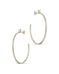 Sterling Silver Kamryn Luxe Stone Accent Hoops - Sterling Forever