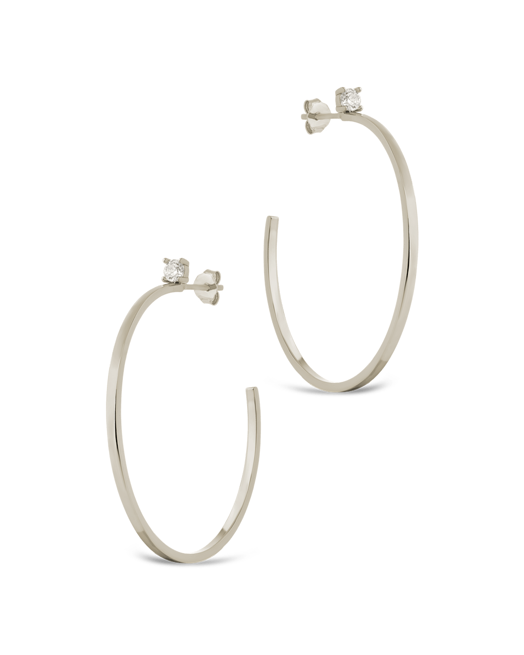 Sterling Silver Kamryn Luxe Stone Accent Hoops - Sterling Forever