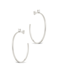 Sterling Silver Kamryn Luxe Stone Accent Hoops