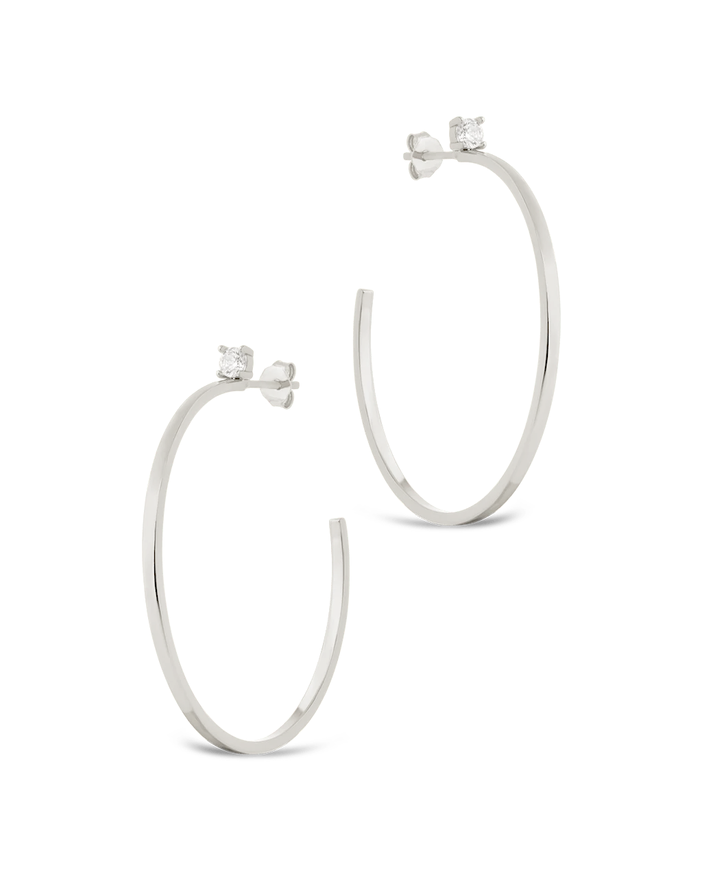 Sterling Silver Kamryn Luxe Stone Accent Hoops