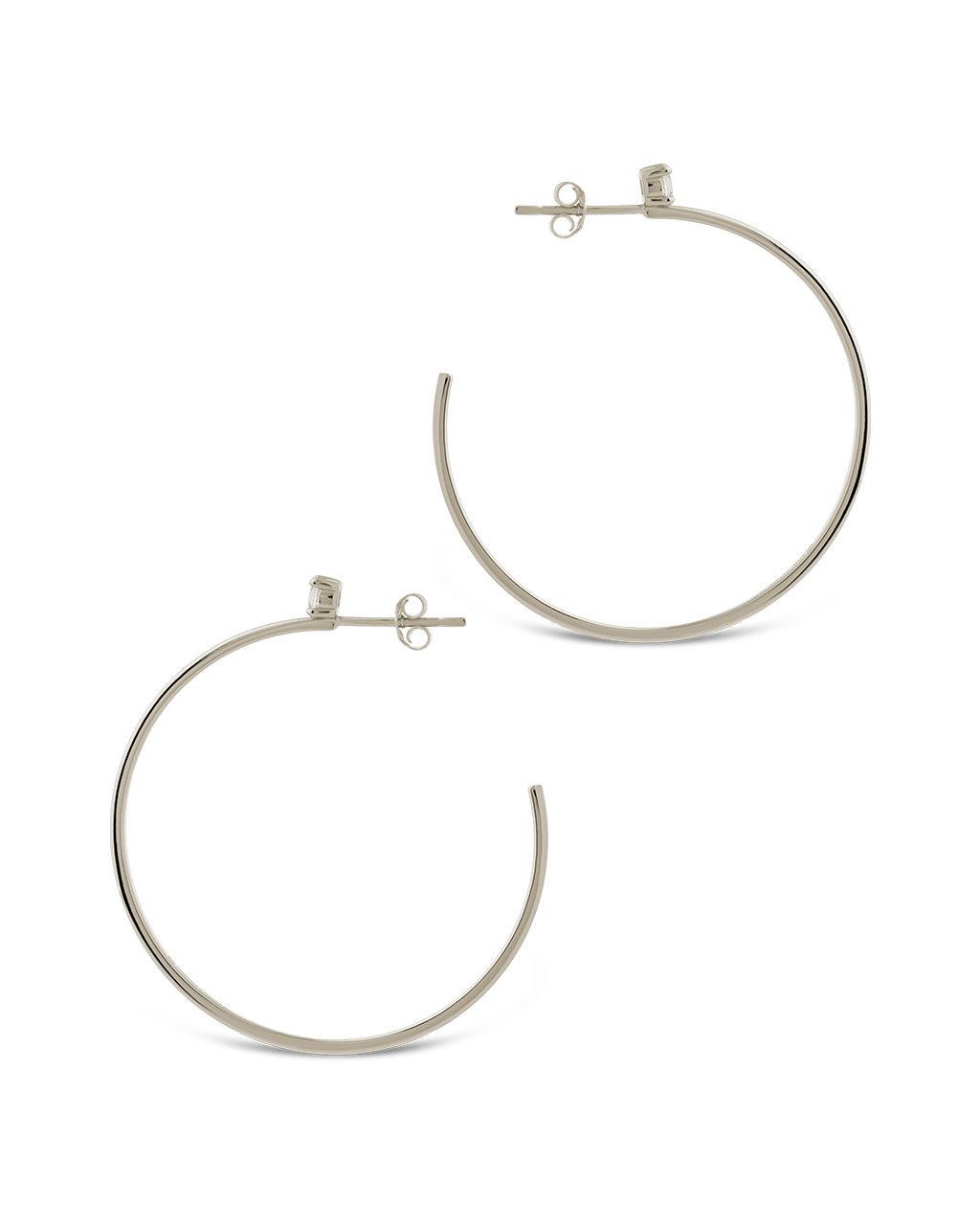 Sterling Silver Kamryn Luxe Stone Accent Hoops - Sterling Forever