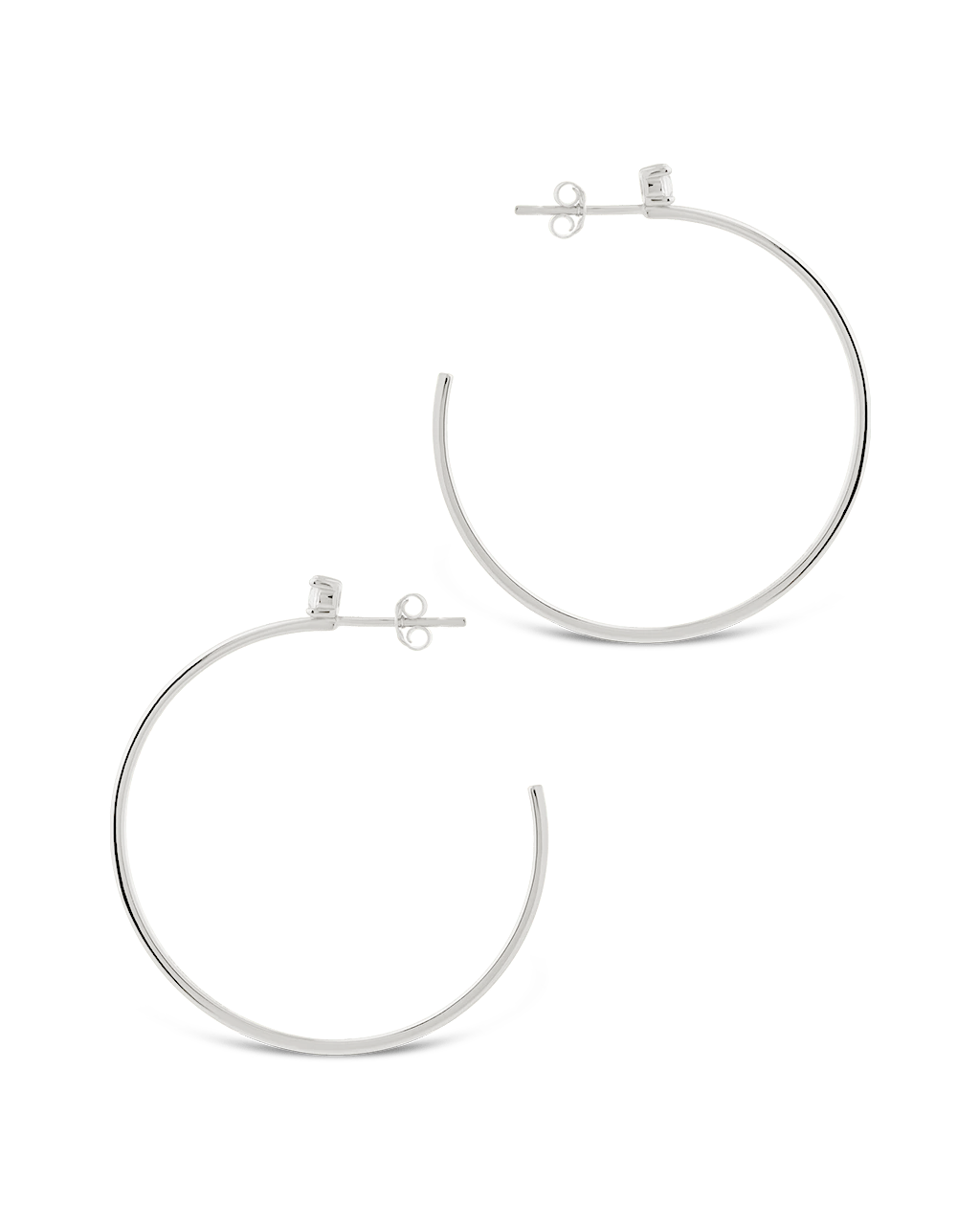 Sterling Silver Kamryn Luxe Stone Accent Hoops