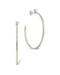 Sterling Silver Kamryn Luxe Stone Accent Hoops - Sterling Forever