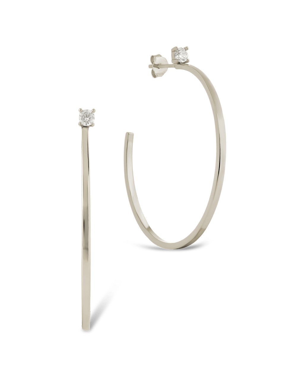 Sterling Silver Kamryn Luxe Stone Accent Hoops - Sterling Forever